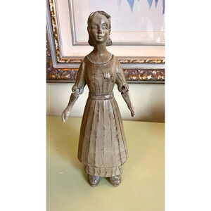 Antique rare Anri Italy Ulrich Bernardi Little Lisa Carved Wooden Figurine Sculp